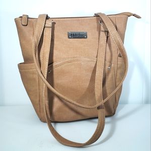Multi Sac Beige Multi Pocket Functional Faux Leather Shoulder Bag